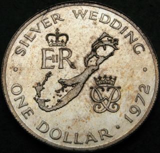 Bermuda 1 Dollar 1972 - Silver - Silver Wedding - Aunc - 3185 ¤