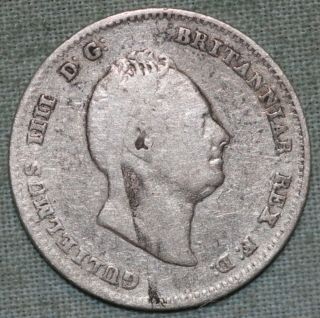 Great Britain 1836 3 Pence Silver King William Iv Combined S.  & H.