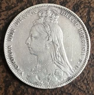 1891 Great Britain Queen Victoria Silver Shilling