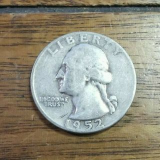 1952 - D 25c Washington Quarter Circulated 90 Silver