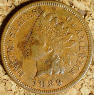 1889 Indian Head Cent - Snow - 40 Rpd Error (h730)