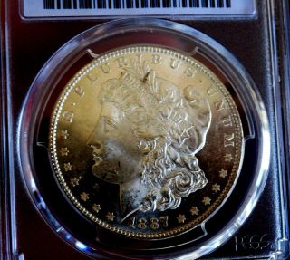 Morgan Silver Dollar 1887 Pcgs Ms 64,  Undergrade Looks Pl
