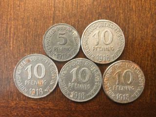 (5) German Empire (1918) 5 And 10 Pfennig (circulated)