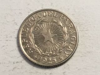 Paraguay 1925 2 Peso Coin Extra Fine