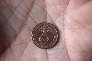 1 Reichpfenning 1938 A Nazi Coin Third Reich Wwii