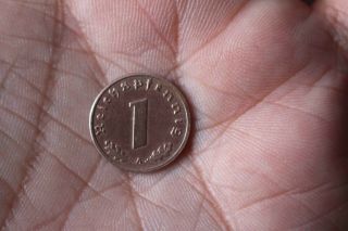 1 Reichpfenning 1938 A NAZI coin Third Reich WWII 2