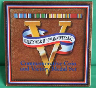 1993 World War Ii Commemorative Coin And Victory Medal Set Package 50c