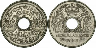 Netherlands East Indies: 5 Cents Copper - Nickel 1921 Xf - Unc