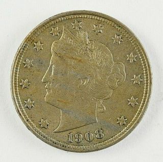 1908 Liberty Head V Nickel With Cents - Higher Grade Coin - 485