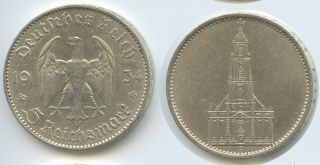 G10398 - Germany Third Reich 5 Reichsmark 1934 F Km 83 1st Anniversary Nazi Rule