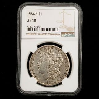 1884 S Us Morgan Silver $1 One Dollar Ngc Xf40 Key Date Collector Coin Ga9005