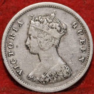 1866 Hong Kong 10 Cents Silver Foreign Coin