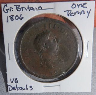 1806 Great Britain Penny Or Farthing,  King George Iii,  " The Farmer King "