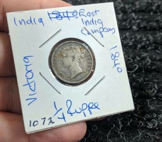 1840 East India Company Victoria Silver ½ Rupee - Km453.  1 - 1072