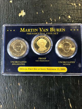 2009 Martin Van Buren - First Day Of Issue - Presidential Coin Set - P,  D & S
