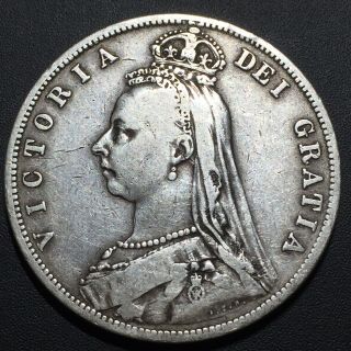 Old World Coin: 1887 Great Britain Half Crown, .  925 Silver