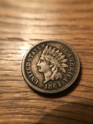 1864 Copper Nickel Indian Head Penny - Fine
