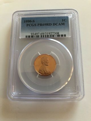 1990 - S Pcgs Pr69rd Dcam 1 C Slabbed Penny