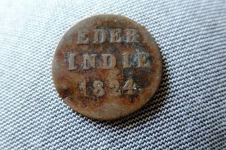 Netherlands Indie - Old 1/8 Stuiver 1824 Copper (be 42