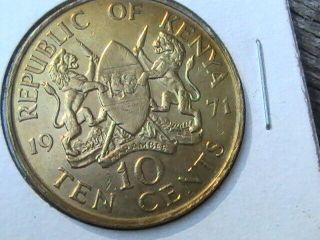 Kenya 1971 Coin 10 Cents