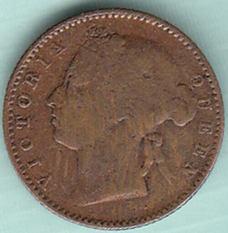 Straits Settlement British Crown Colony Victoria 1/4 Cent 1899 Copper Coin