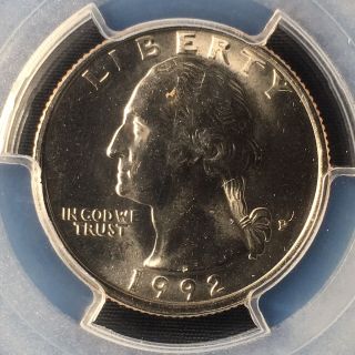 1992 - P 25c Washington Quarter Dollar Pcgs Ms66 83846473