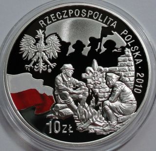 2010 Poland 10 Zl Zlotych 100th Anniversary Of Polish Scouting Proof Silver 925