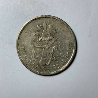 1871 Go S Mexico Silver 50 Centavos