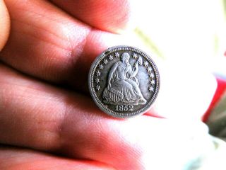 Au 1852 Silver Seated Liberty Half Dime