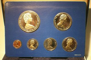 1976 British Virgin Islands 6 Coin Silver Proof Set Franklin