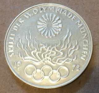 1972 " Olympic Flame " Silver 10 Mark Proof West Germany Vanishing Silver Dollars