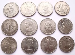 Poland Set Of 12 Commemorative Coins 20,  50,  100,  500 Zl.  Fao Space Sport Etc