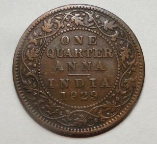 World Coins - India (british) 1929 One Quarter Anna George V