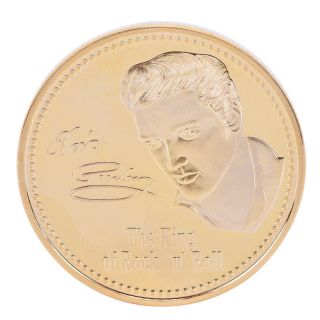 Elvis Presley 1935 - 1977 The King of N Rock Roll Gold Art Commemorative Coin PICA 5