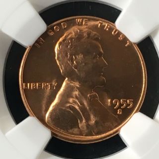 1955 - S 1c Rd Lincoln Wheat One Cent Ngc Ms67rd 3371603 - 110