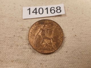 1902 Great Britain Half Penny Collector Grade Album Coin - 140168 Red/br