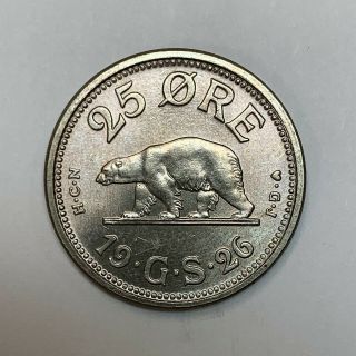 1926 Greenland 25 Ore Copper - Nickel State