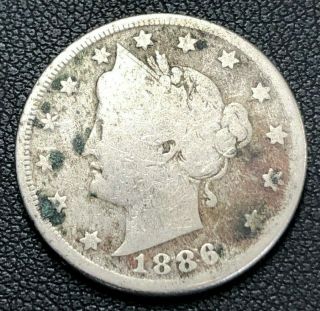 1886 Liberty Head " V " Nickel