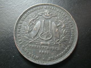 Zealand 1881 Christchurch One Penny Token (vf) Milner & Thompson