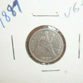 1887 Seated Liberty Silver One Dime