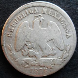 1878 Zs S Mexico 50 Centavos,  Silver Coin - 76.