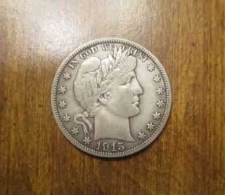 1915 - S Barber Half Dollar Silver - Vf - -