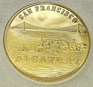 Golden Gate Bridge Gold Coin San Francisco Alcatraz Prison Americana Bay Medal