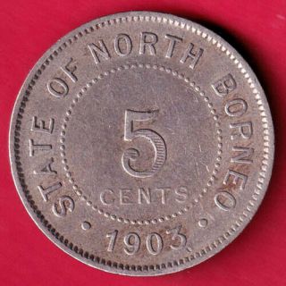 State Of North Borneo - 1903 - Five Cents - Rare Coin Cl36