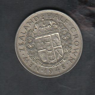 1946 Zealand Silver Half Crown