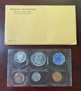 1956 U.  S.  Silver Proof Set (flat Pack) With Envelope