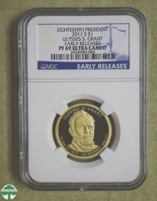 2011 - S Presidential Dollar - Ulysses S.  Grant - Ngc Certified - Pf69 Ultra Cameo
