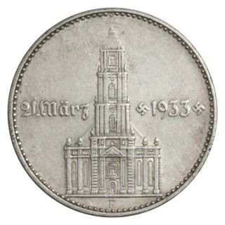 Germany Deutschland 2 Mark Reichsmark Silver Potsdam Church Km 81 F 1934 Xf