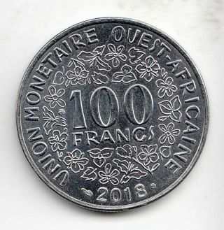 West African States 100 Francs 2018 Swordfish Unc 7j By Coinmountain