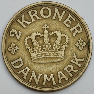 Denmark 2 Kroner 1939 Km 825.  2